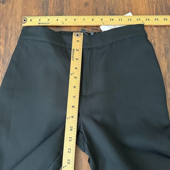 NWT STRUT & BOLT Los Angeles Black Wide-Leg Pants w Feather Trim - Picture 11 of 13